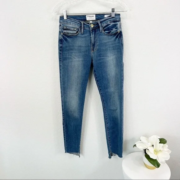FRAME Le Skinny De Jeanne in Cape May Blue Ankle Stretch Revolve 27